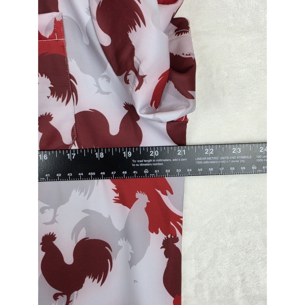 Vida Ranchera Mens Large Performance Polo Red Rooster Print 1st Anniversary NWT - Picture 8 of 9